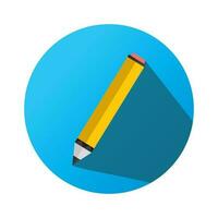 Pencil icon on a white background, vector illustration element.