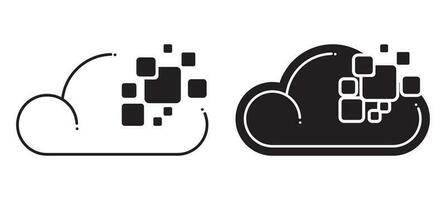 Cloud computing technology icon isolated with white background. Vector illustration element.