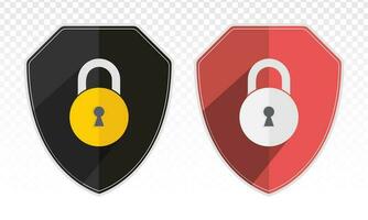 Security shield or virus shield lock icon with line art for apps and websites vector