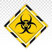 Biohazard or biological hazard warning sign or symbol flat vector icon for apps and websites