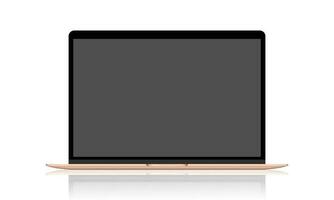 Realistic laptop vector illustration with a blank screen