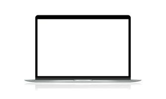 Realistic laptop vector illustration with a blank screen