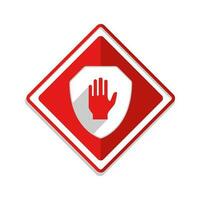 Shield with hand block or adblock -  flat icon for apps and websites vector