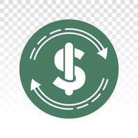 Automatic recurring payments or billing cycle line art icon for apps and websites vector