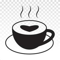 A cup of hot coffee cafe or caffeine drink flat icons vector