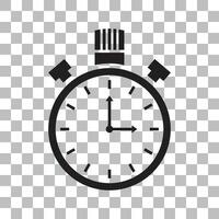 hora icono con un blanco fondo, reloj símbolo, cronógrafo firmar, vector ilustración elemento