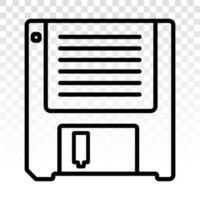 Diskette or floppy disk line art icon for apps and websites vector