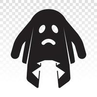 Sad ghost or phantom apparition - flat vector icon for apps and websites