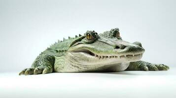 Photo of a crocodille on white background