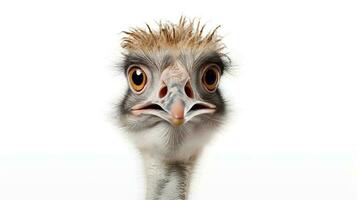 Photo of a ostrich on white background