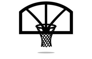 ball passes through the hoop in the basket vector, Vector illustration basketball basket, basketball hoop, basketball net. Basketball icon