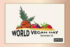 World vegan day in text form, can be used for backgrounds, banners, web templates, leaflets, on November holidays. vector