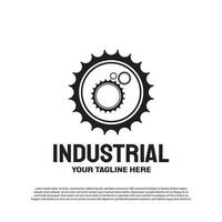 Industrial logo with gear concept. Engineering and mechanic sign or symbol. technology icon -vector vector