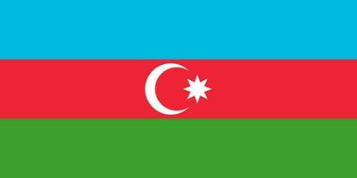 National flag of Azerbaijan with official colors. vector