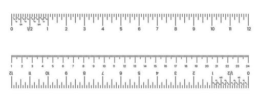 Ruler inch , centimeter and millimeter scale with numbers for apps or websites. vector