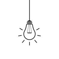 hanging light bulb icon can be used for applications or websites vector