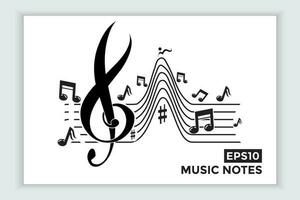 music scale or music note sign or symbol. musical scale icons element vector for banner material, background.