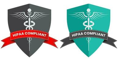 Health Insurance Portability and Accountability Act - HIPAA badge flat icon for apps and websites vector