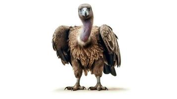 Photo of a vulture on white background. Generative AI