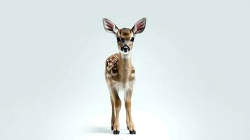 Photo of a deer on white background. Generative AI