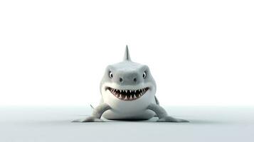 Photo of a shark on white background. Generative AI