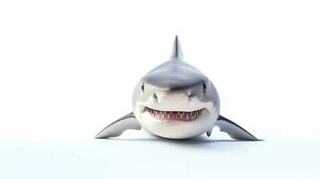 Photo of a shark on white background. Generative AI