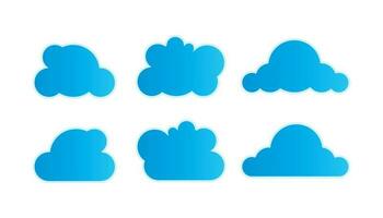 Cloud Icons in a trendy flat style that is isolated on a white background. Vector illustration element.