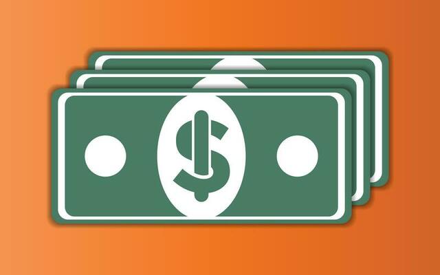 Illustration of a dollar banknote with a yellow background