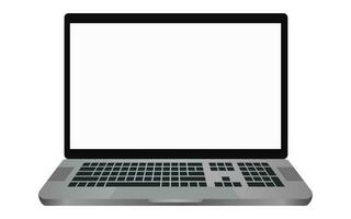 Laptop with a blank screen with a white background. mockups template design, vector illustration elements.