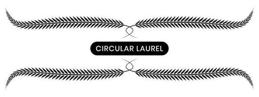 Black laurel wreath with a white background. vector