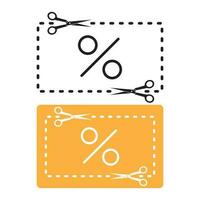 scissors icon cutting coupons with dotted line for apps and websites vector