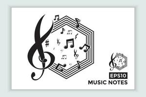 music scale or music note sign or symbol. musical scale icons element vector for banner material, background.