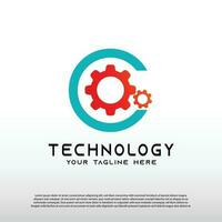 Technology logos, future technology icons, circuits with line styles, vector illustration elements