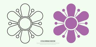flor íconos en un de moda plano estilo aislado con un blanco antecedentes. lata ser usado para colorante libro elementos. vector ilustración.