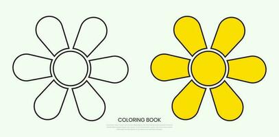 Flower icons in a trendy flat style isolated with a white background. Can be used for coloring book elements. Vector illustration.