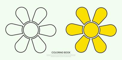 Flower icons in a trendy flat style isolated with a white background. Can be used for coloring book elements. Vector illustration.