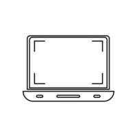 Laptop with a blank screen and isolated on a white background. mock-up template design, vector illustration elements.