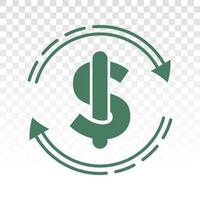 Automatic recurring payments or billing cycle line art icon for apps and websites vector