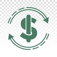 Automatic recurring payments or billing cycle line art icon for apps and websites vector