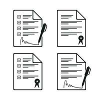 Legal agreement contract icon for apps and websites vector