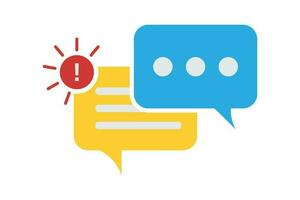 New message notification icon. Speech bubble for  social media chat communication. vector