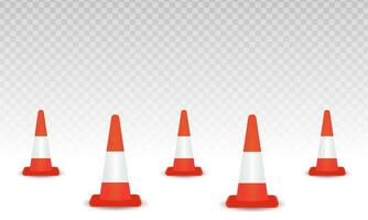 traffic cone or road pylon flat icons for apps and websites vector