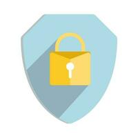 Security shield or virus shield lock icon for apps and websites vector