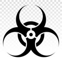 Biohazard or biological hazard warning sign or symbol flat vector icon for apps and websites