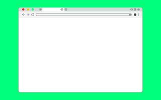 Simple white Web browser window with a green background. vector