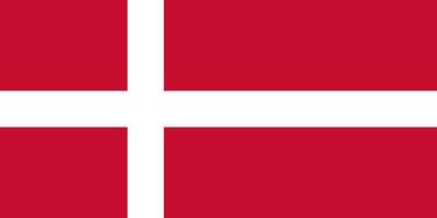 Danish national flag with official colors. vector