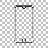 móvil teléfono con un blanco pantalla vector