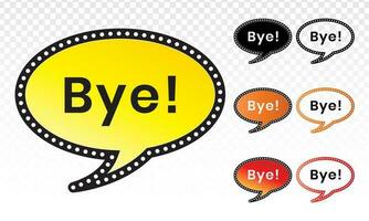 Cartoon speech bubble or dialogue balloon with the word Bye or goodbye line art icon for comic applications and websites vector