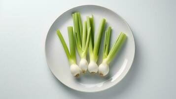 Photo of Leeks sliced pieces isolated on white background