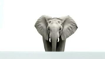 Photo of a elephant on white background. Generative AI